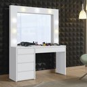 Ver mais imagens de Penteadeira Camarim Berlim com Espelho e LED 136 cm Branco Acetinado - Mavaular