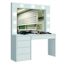 Ver imagem 1 de Penteadeira Camarim Berlim com Espelho e LED 136 cm Branco Acetinado - Mavaular