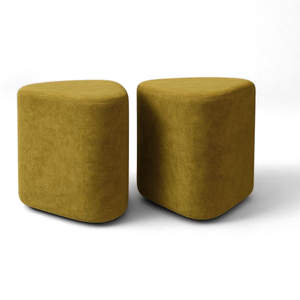 Kit 2 Puff Trevi Triangulo Moderno Decorativo para Sala Escritorio Tecido Boucle