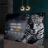 Quadro Leopardo Preto e Branco Motivacional:60x40 cm/DOURADA - 3