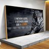 Quadro Leopardo Preto e Branco Motivacional:60x40 cm/DOURADA - 2