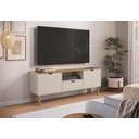 Ver imagem 4 de Rack 180cm 2 Portas 1 Gaveta Orgânico Pé Madeira Aura Artesano | Offwhite/hanover - Artesano Home