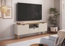Ver imagem 4 de Rack 180cm 2 Portas 1 Gaveta Orgânico Pé Madeira Aura Artesano | Offwhite/hanover - Artesano Home