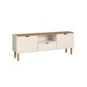 Ver imagem 1 de Rack 180cm 2 Portas 1 Gaveta Orgânico Pé Madeira Aura Artesano | Offwhite/hanover - Artesano Home