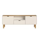 Ver imagem 2 de Rack 180cm 2 Portas 1 Gaveta Orgânico Pé Madeira Aura Artesano | Offwhite/hanover - Artesano Home