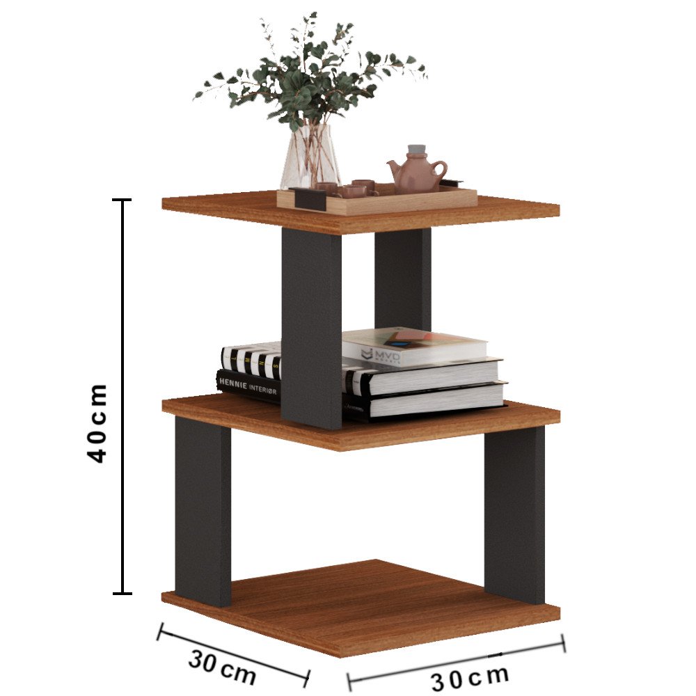 Mesa de Centro Sala MDF Mesinha Auxiliar Madeira MVD Moveis - 3