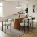 Ver imagem 1 de Mesa Jantar Vidro 160cm Off Kit 6 Cadeiras Aço Preto Boucle H02 - D'Rossi