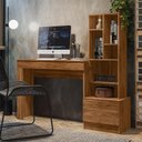 Ver imagem 2 de Escrivaninha Mesa de Computador Lion com Estante e 1 Gaveta Cinamomo Mel