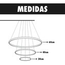 Ver imagem 5 de Lustre Led 3 Anéis Moderno 89w 60cm Rose C/ Controle