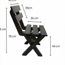 Ver mais imagens de Mesa para Área Externa e 4 Bancos com Encosto Kit Churrasco Yescasa Preto