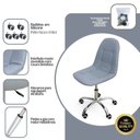 Ver imagem 4 de Kit 6 Cadeira para Escritório Estofada com Base Giratória Botonê Cinza