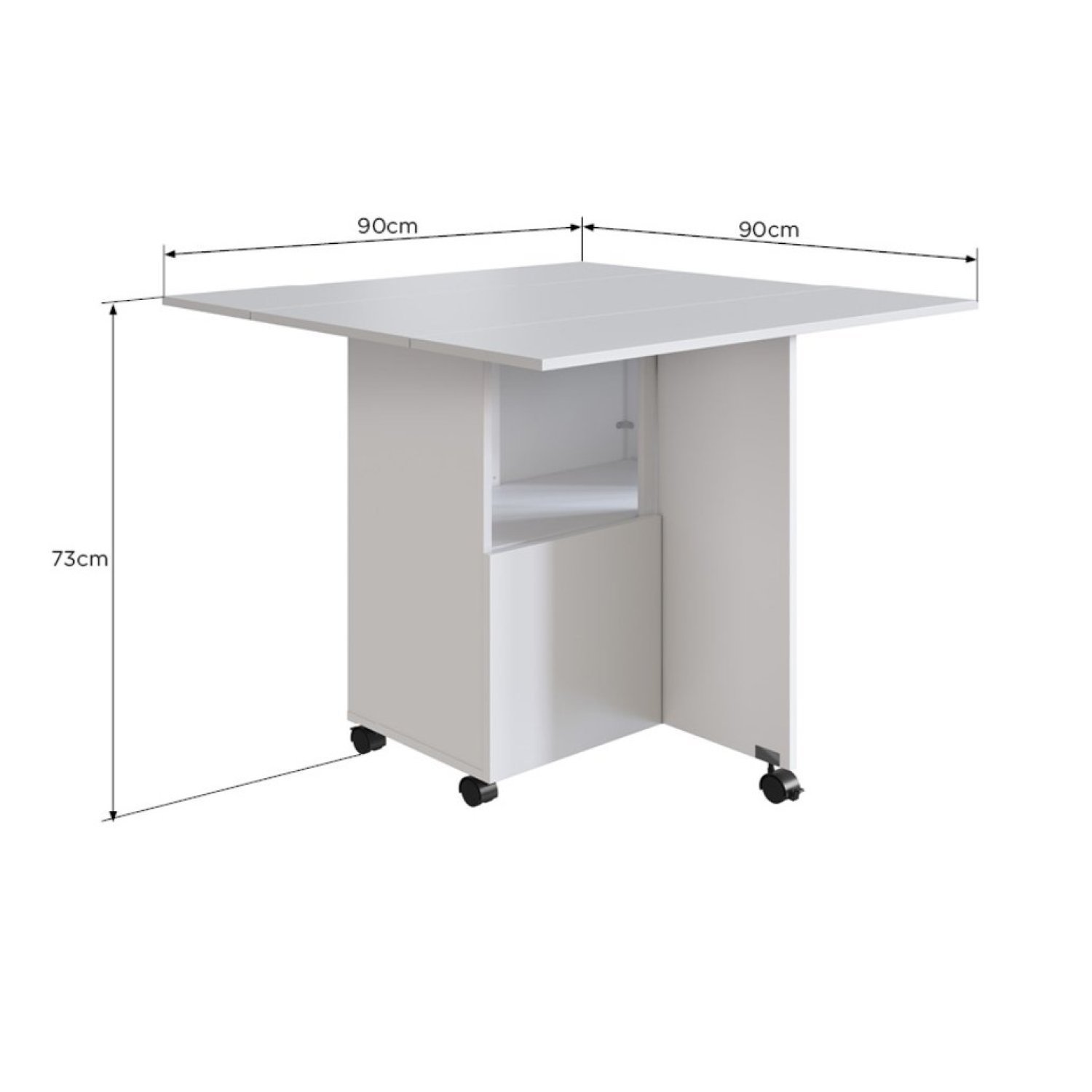 Mesa 90X90Cm Tampo Mdp Dobrável Mesa Dobrável - 3