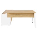 Ver imagem 7 de Mesa L Diretor Escritório com Armário Lateral 3 Gavetas 200cm Industrial Tampo Cavado e Pés Metal Ex