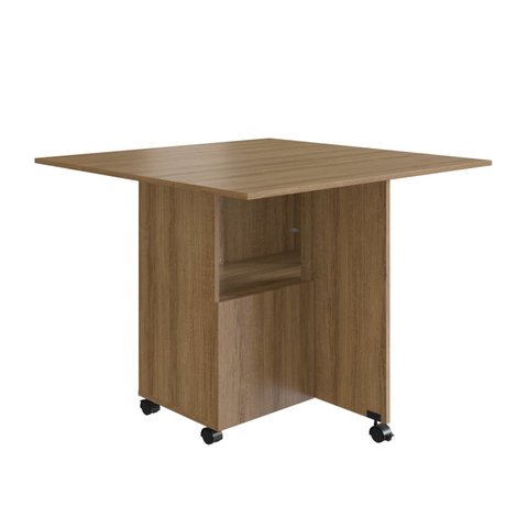 Mesa 90x90cm Tampo MDP Dobrável Bege/Mel