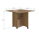 Ver imagem 3 de Mesa 90x90cm Tampo MDP Dobrável Bege/Mel