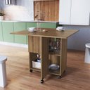 Ver imagem 2 de Mesa 90x90cm Tampo MDP Dobrável Bege/Mel