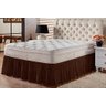 Saia Box Babado Cama Casal Queen e King Ajustável com Elástico Lisa Marrom - 1