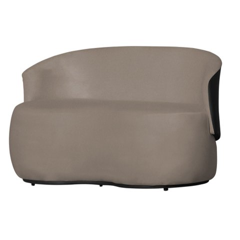 Poltrona Namoradeira Sofá Orgânico 2 Lugares Beatriz Suede Composê Corino Preto - Suede Capuccino