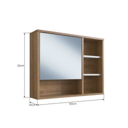 Espelheira para Banheiro com 1 Porta LVA06 Versato Bege/Mel/Branco - 4 Espelheira para Banheiro com 1 Porta LVA06 Versato Bege/Mel/Branco - 4