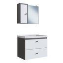 Ver imagem 2 de Gabinete para Banheiro Suspenso 50cm com Lavatorio Espelheira CLVP01 Versato Branco/Grafite