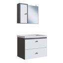 Ver imagem 2 de Gabinete para Banheiro Suspenso 50cm com Lavatorio Espelheira CLVP01 Versato Branco/Grafite