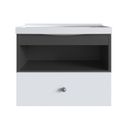 Ver imagem 4 de Gabinete para Banheiro Suspenso 50cm com Lavatorio Espelheira CLVP01 Versato Branco/Grafite