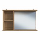 Ver imagem 4 de Conjunto para Banheiro Gabinete Suspenso 60cm 1 Porta 2 Gavetas com Cuba e Espelheira 1 Porta 1 Prateleira Versato Branco/Mel