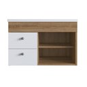 Ver imagem 5 de Conjunto para Banheiro Gabinete Suspenso 60cm 1 Porta 2 Gavetas com Cuba e Espelheira 1 Porta 1 Prateleira Versato Branco/Mel