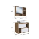 Ver imagem 3 de Gabinete para Banheiro Suspenso 60cm com Cuba e Espelheira CLVP03 Versato Bege/Mel/Branco