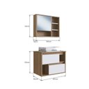 Ver imagem 3 de Gabinete para Banheiro Suspenso 60Cm com Cuba E Espelheira Clvp03 Versato
