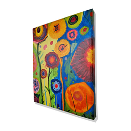 Mini Quadro de Flores Decorativo Pintado a Mão 30x25cm - 4