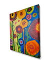Ver imagem 4 de Mini Quadro de Flores Decorativo Pintado a Mão 30x25cm