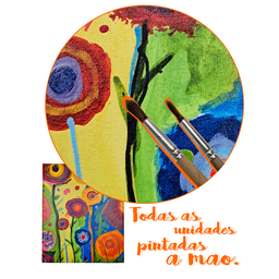 Mini Quadro de Flores Decorativo Pintado a Mão 30x25cm - 9