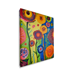 Mini Quadro de Flores Decorativo Pintado a Mão 30x25cm - 3