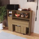 Ver imagem 1 de Armário Lateral com Mesa Dobrável Berlim Bege/Mel
