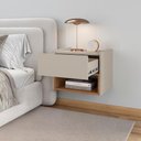 Ver imagem 6 de Cabeceira Florença Casal e Queen com 2 Mesas de Cabeceira Cedro/off White