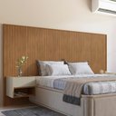 Ver imagem 2 de Cabeceira Florença Casal e Queen com 2 Mesas de Cabeceira Cedro/off White