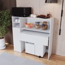 Ver imagem 1 de Armário Lateral com Mesa Dobrável Berlim Branco