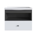 Ver imagem 3 de Gabinete para Banheiro Suspenso 50cm com 1 Porta 1 Gaveta LVP01 Versato Preto/Grafite/Branco