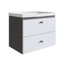 Ver imagem 2 de Gabinete para Banheiro Suspenso 50cm com 1 Porta 1 Gaveta LVP01 Versato Preto/Grafite/Branco