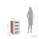 Ver imagem 3 de Gaveteiro Valência para Escritório 4 Gavetas 40x71cm Branco/Freijó 250692