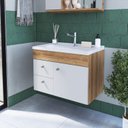 Ver imagem 1 de Gabinete para Banheiro Suspenso 60Cm com 1 Porta 2 Gaveta Lvp02 Versato