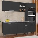 Ver imagem 1 de Armário de Cozinha Cp02 com Pia 150cm Pérola Z34 Preto - Mpozenato