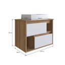 Ver imagem 3 de Gabinete para Banheiro Suspenso 60cm com 2 Gavetas LVP03 Versato Bege/Mel/Branco