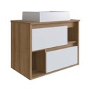 Ver imagem 2 de Gabinete para Banheiro Suspenso 60cm com 2 Gavetas LVP03 Versato Bege/Mel/Branco