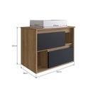 Ver imagem 3 de Gabinete para Banheiro Suspenso 60cm com 2 Gavetas LVP03 Versato Bege/Mel/Preto