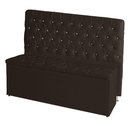 Ver imagem 1 de Kit Cabeceira de Cama e Calçadeira Baú Estrela Queen 160 Cm Suede Capitonê Marrom Casa Móveis e