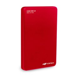 Case Gaveta para HD Externo 2,5" C3Tech USB 3.0 Vernelho CH-300RD - 1