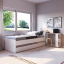 Ver imagem 2 de Bicama Solteiro Madeira Maciça com Baú e Escrivaninha Hashtag Inter Link Yescasa