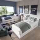 Ver mais imagens de Bicama Solteiro Madeira Maciça com Baú e Escrivaninha Hashtag Inter Link Yescasa